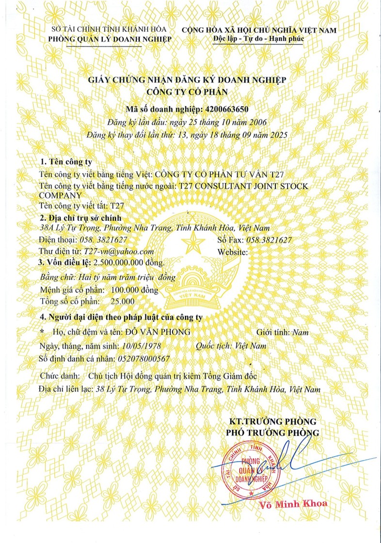 Giấy chứng nhận Đăng ký Doanh nghiệp